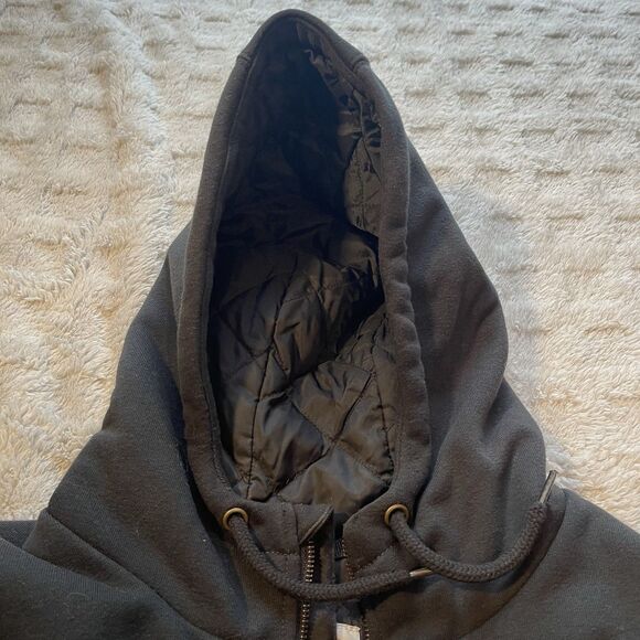 Carhartt Rain Defender Jacket Mens 2X Black Hooded Quilted Lined Full Zip Works - Picture 2 of 15